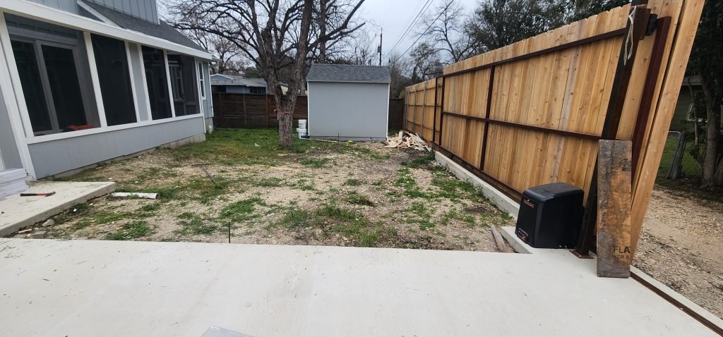 backyard makeover under construction