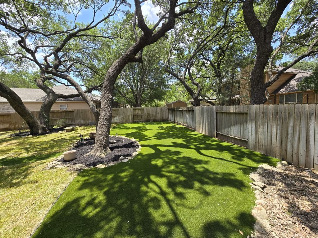 backyard astroturf installation